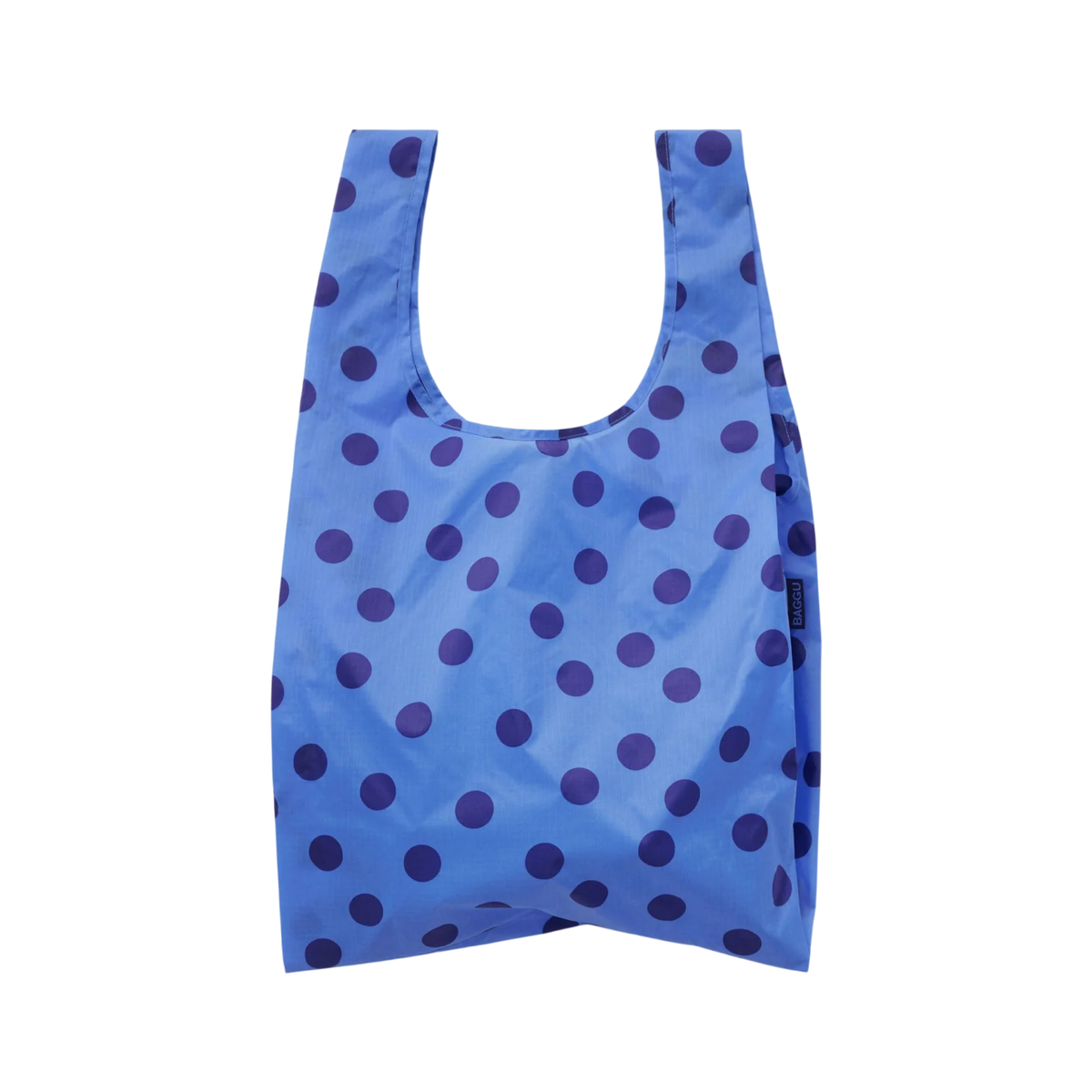 Baggu Standard Bag in blue polka dot, reusable shopping bag