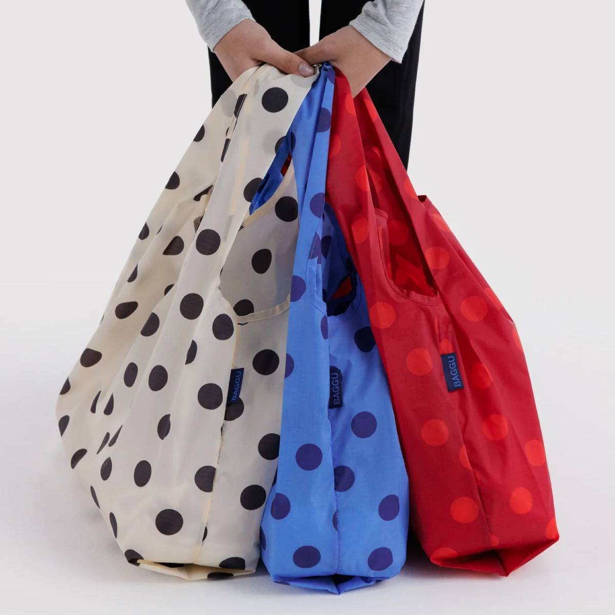 Polka dot mix Baggu Standard Bags, set of three reusable bags