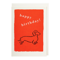 Birthday Sausage Dog letterpress notelet by Archivist, printed in the UK on recycled paper