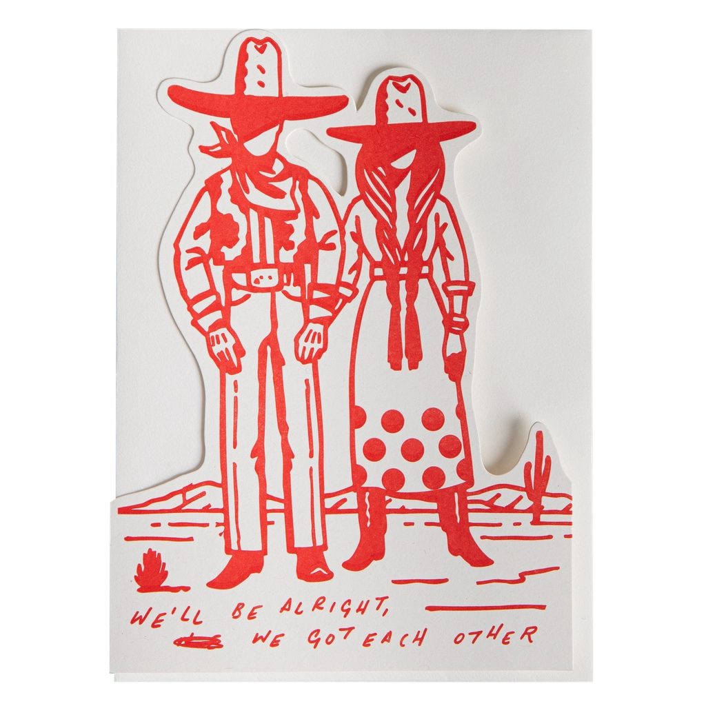 We'll Be Alright cut-out letterpress keepsake card by Archivist, printed in the UK on recycled paper