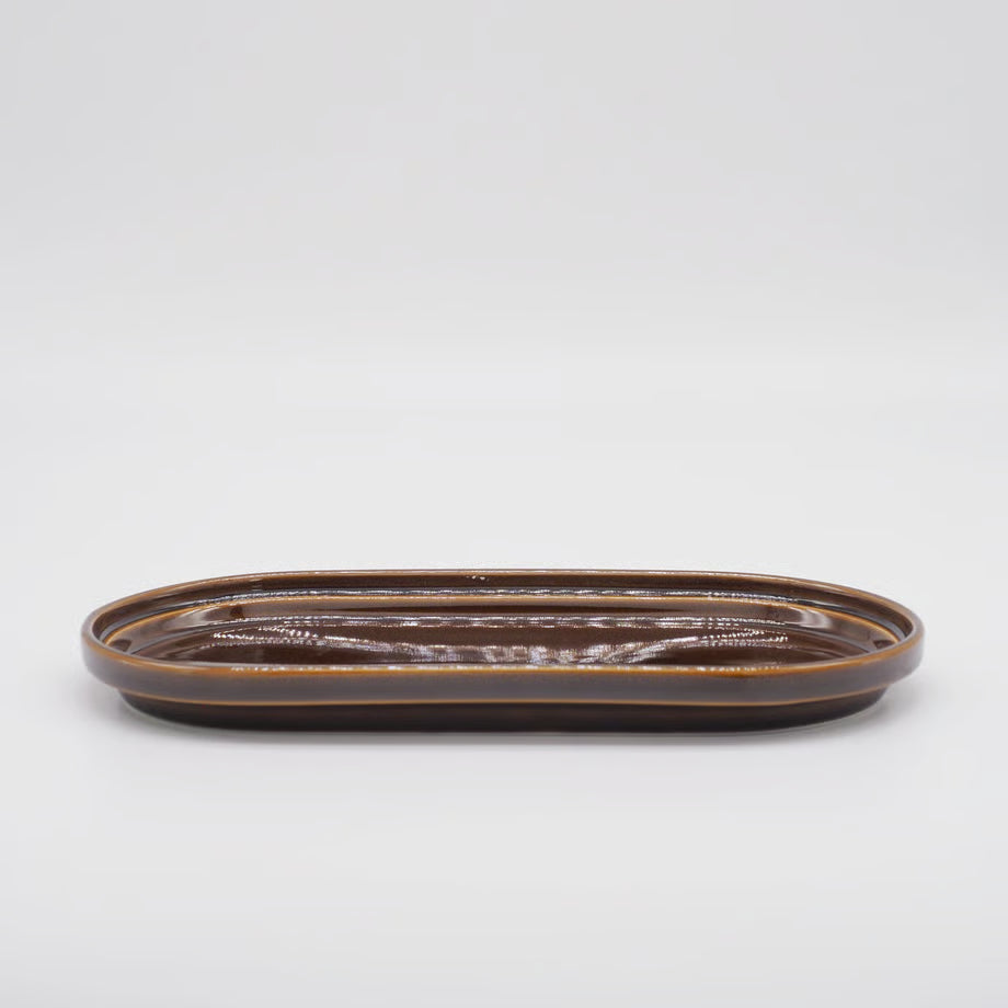 Smith Stacking Oval Plate - Brown