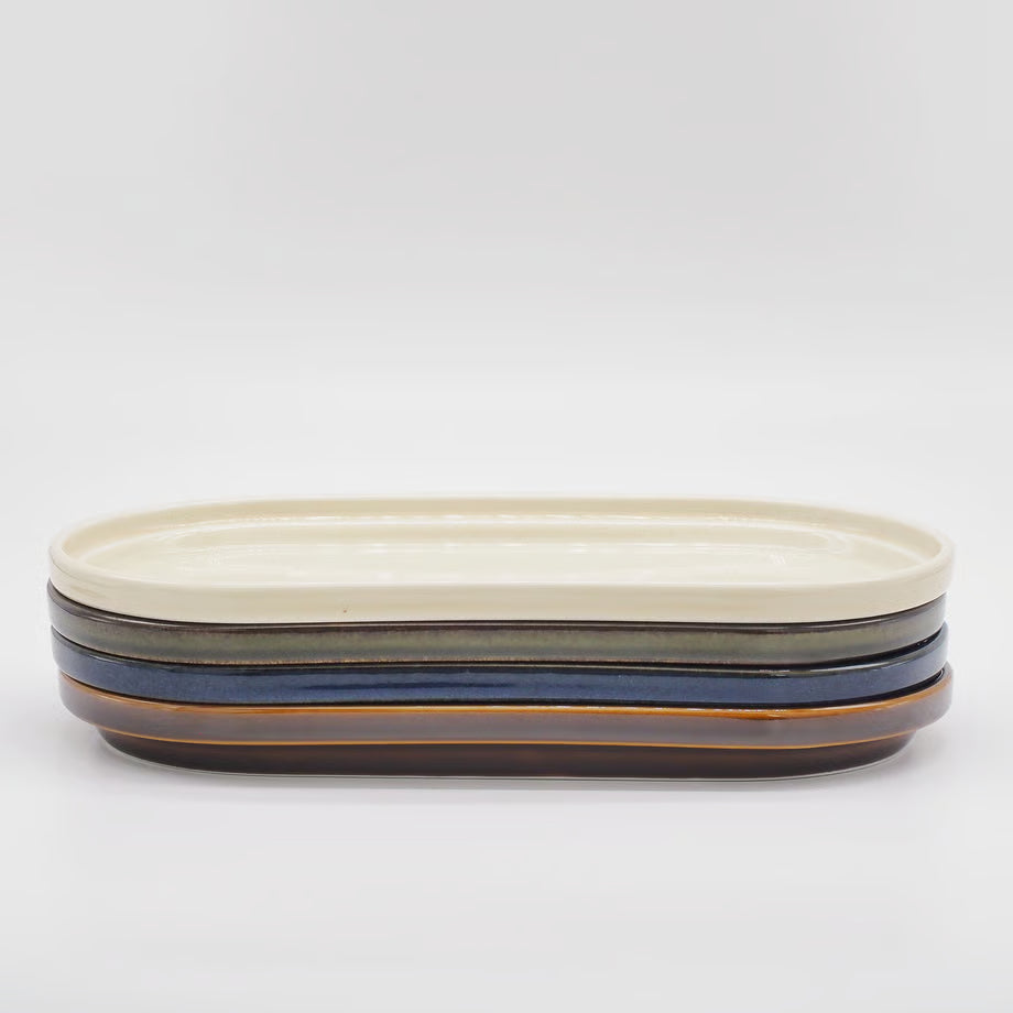 Smith Stacking Oval Plate - Brown