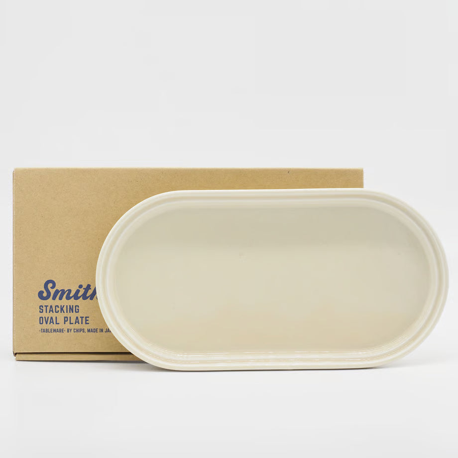 Smith Stacking Oval Plate - Vanilla