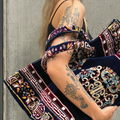Polyester Cotton Rug Fabric Bag – Navy Blue