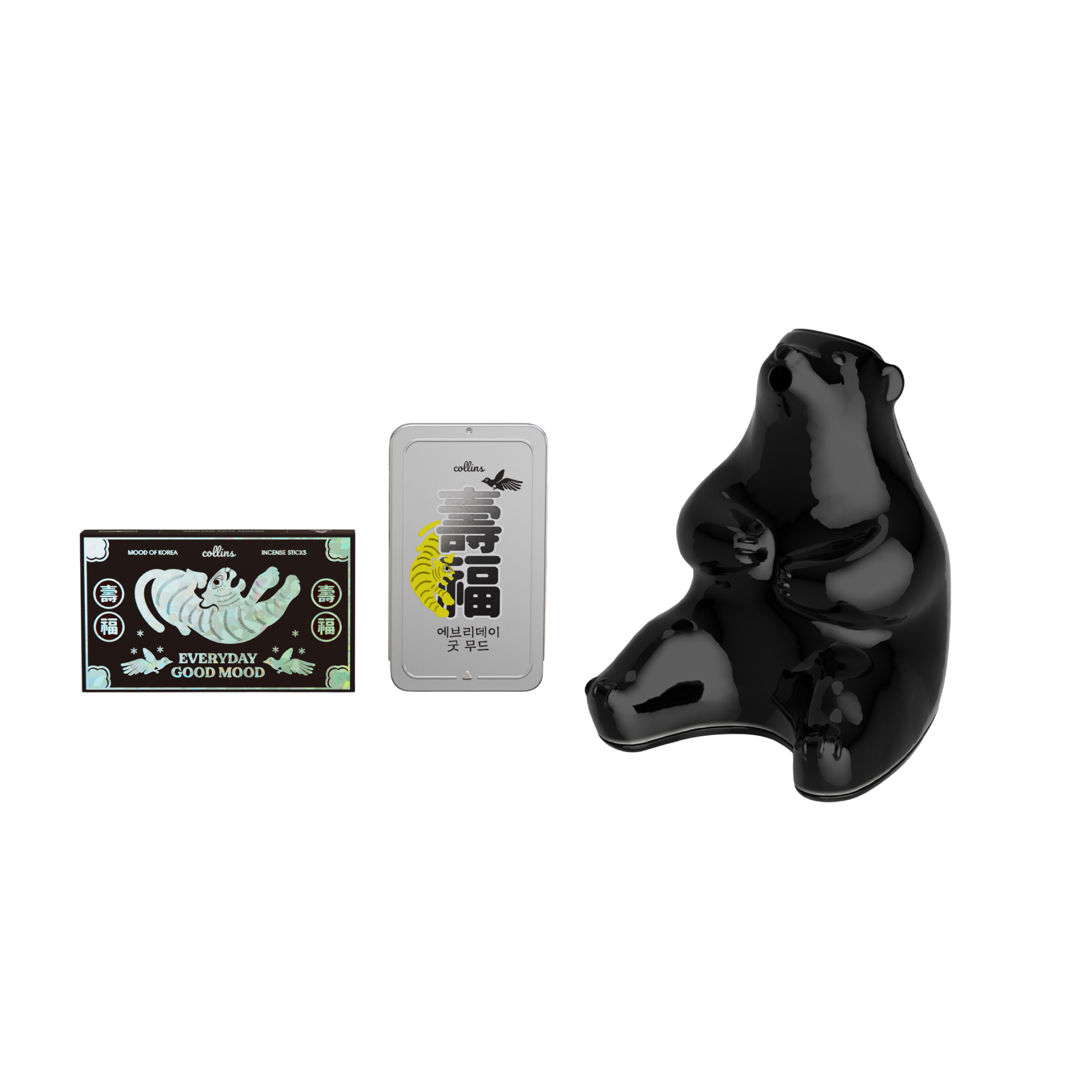 Collins Korean Edition Incense Set — honey badger porcelain chamber with incense