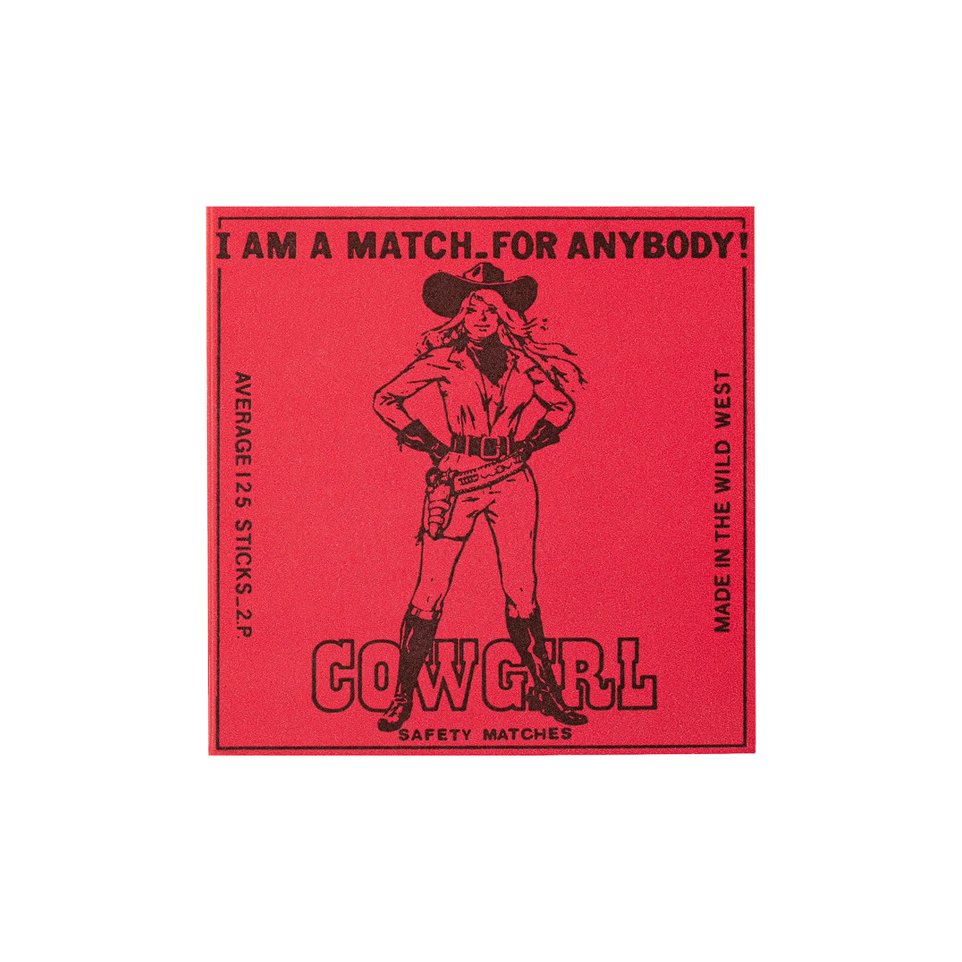 Archivist illustrated safety matches in a cowgirl print box