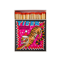 Archivist illustrated Christmas safety matches with a festive tiger print