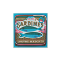 Archivist illustrated safety matches in a sardine print box