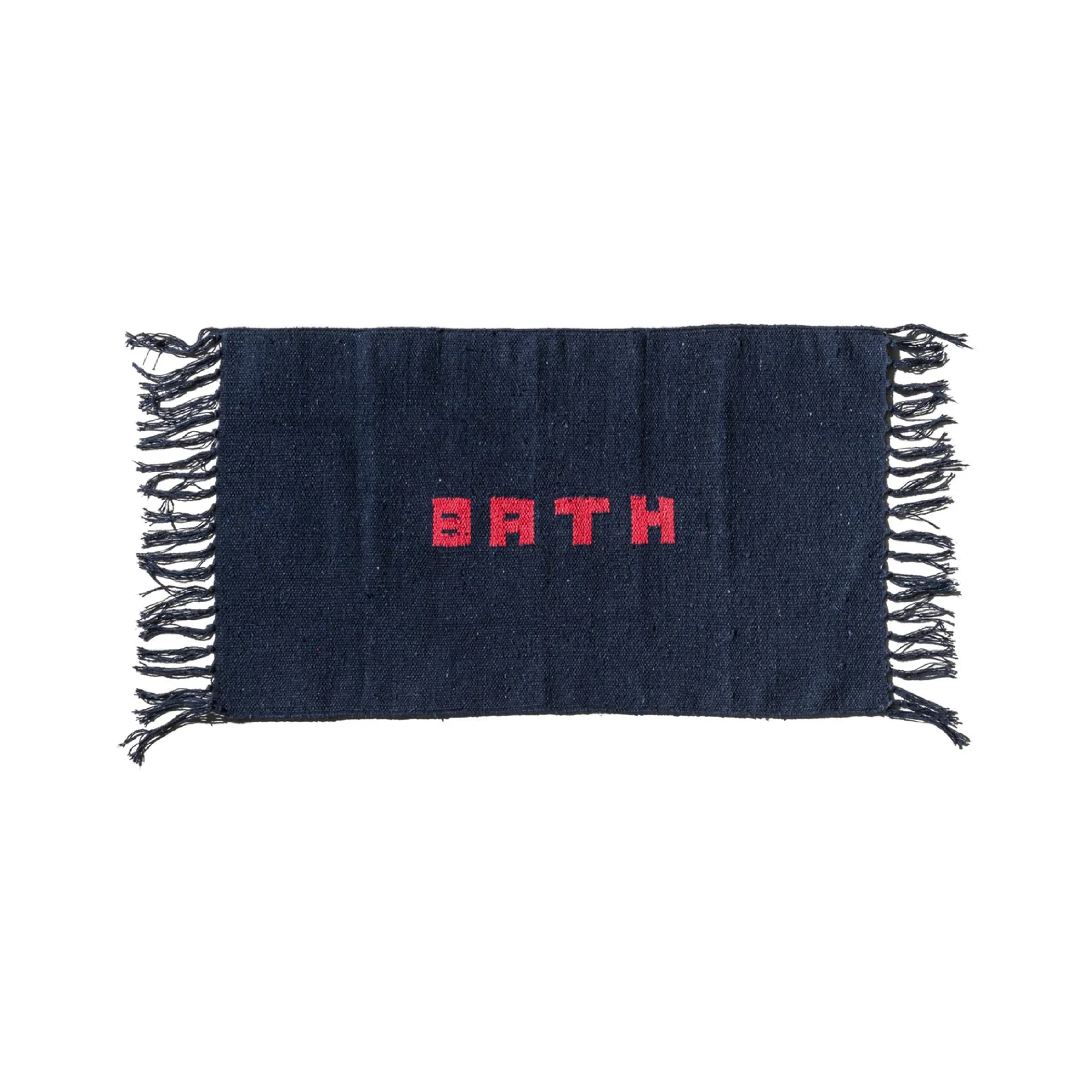 Handloomed Recycled Yarn Bath Mat – Navy