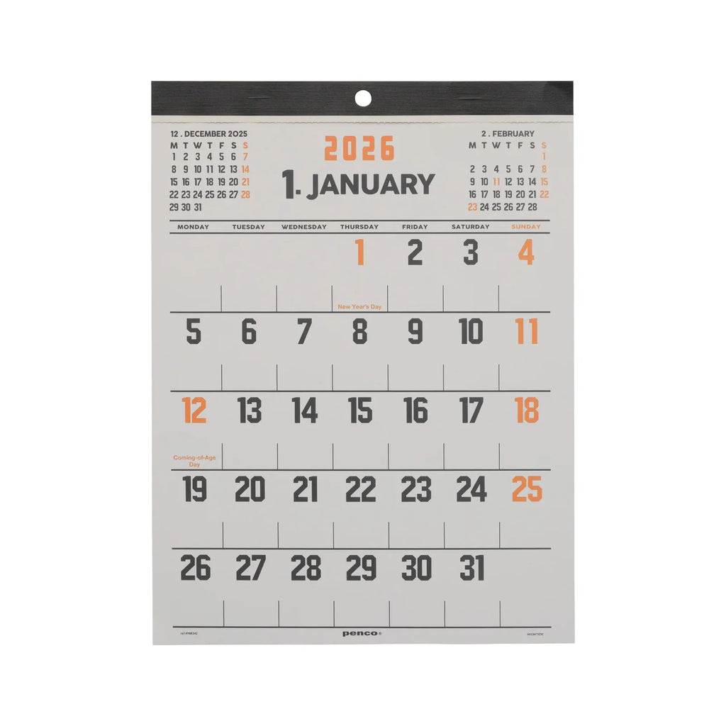 Hightide Penco - 2026 Wall Calendar A4