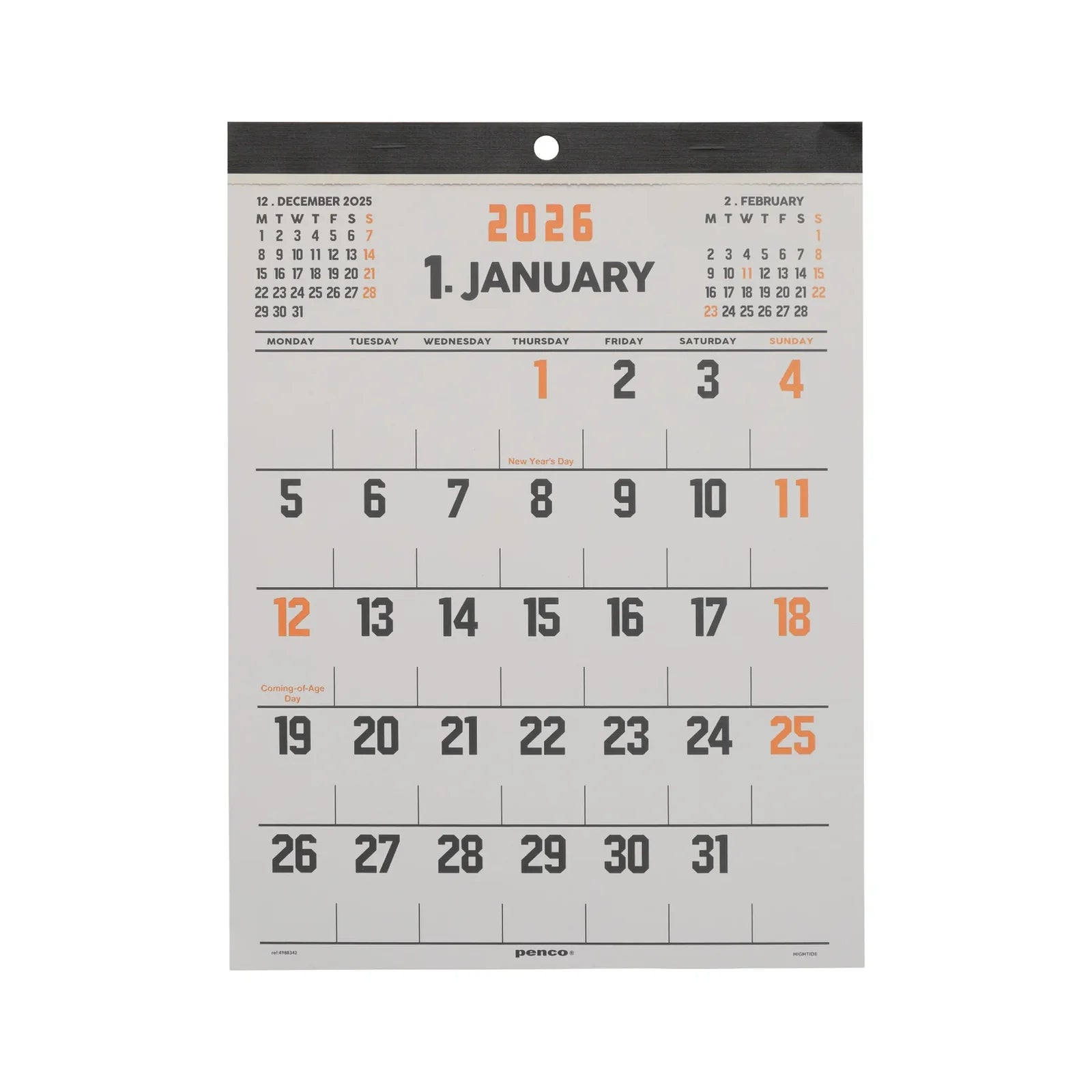 Hightide Penco - 2026 Wall Calendar A4