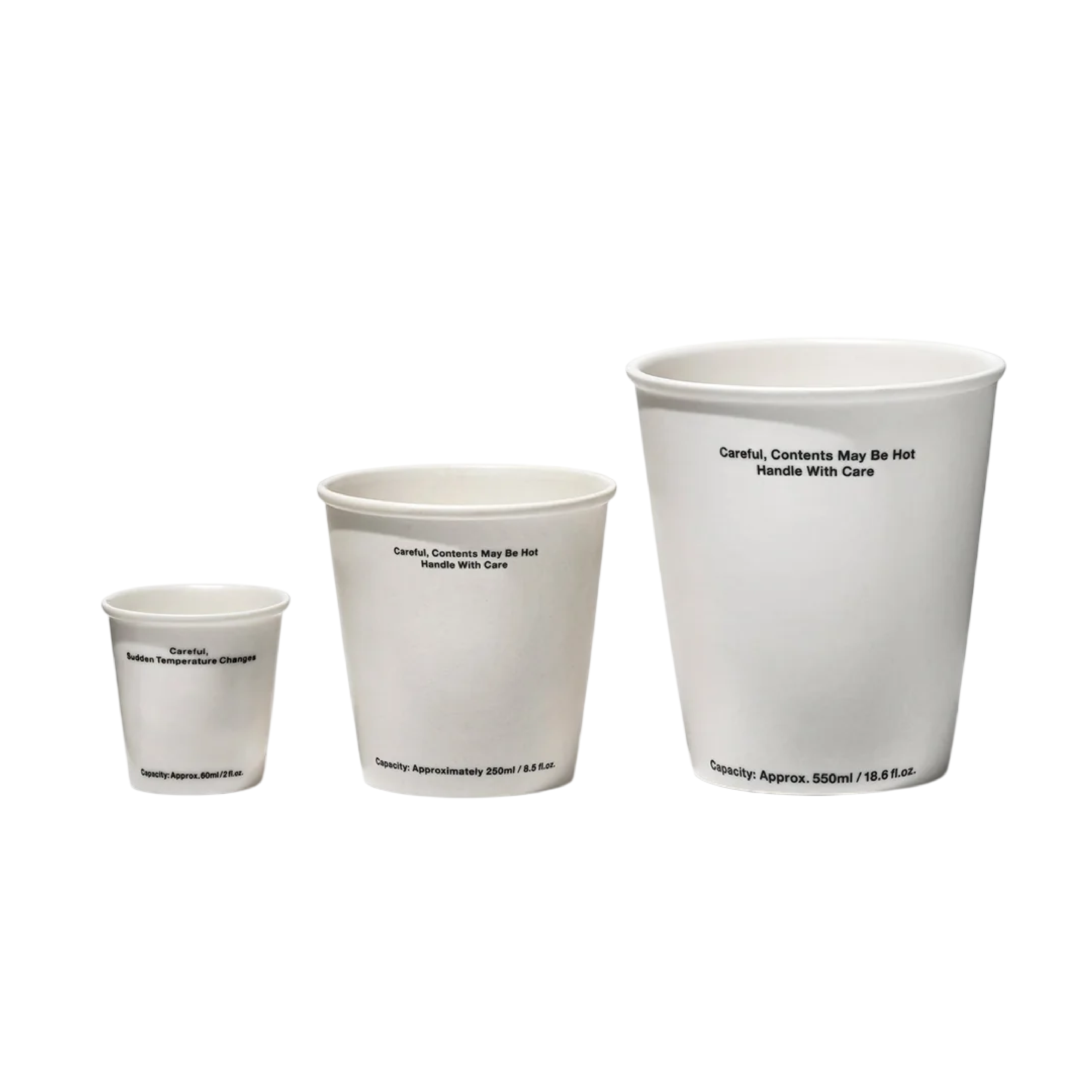 PUEBCO Not Paper Cup set of three — espresso, standard and instant noodle in ceramic