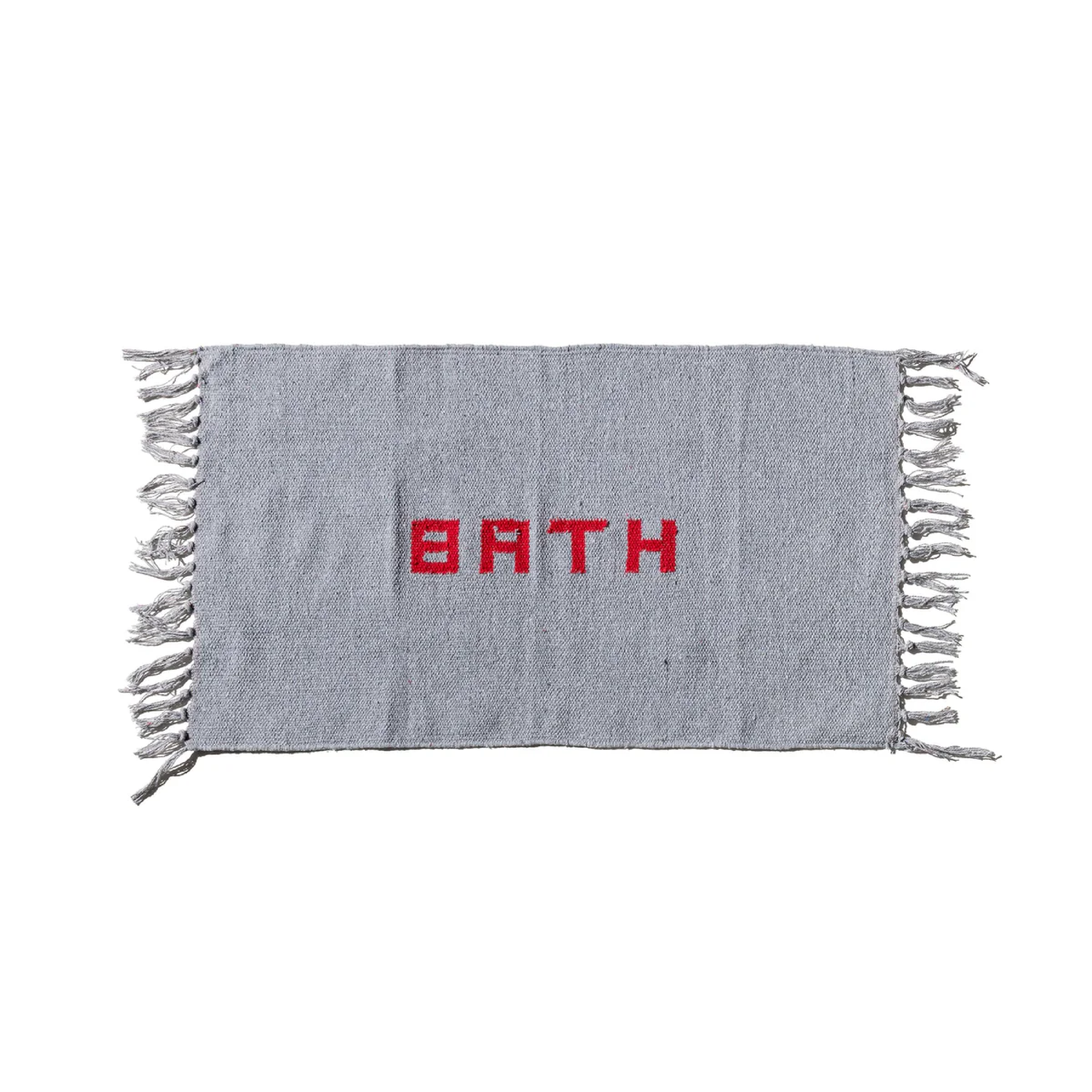 Handloomed Recycled Yarn Bath Mat – Light Grey