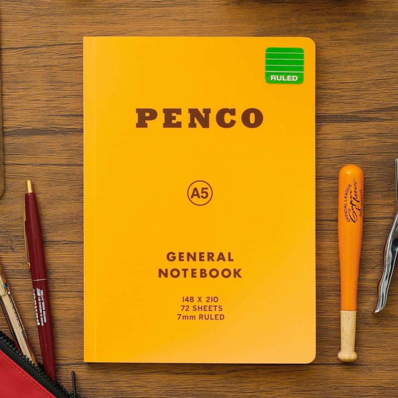 Hightide Penco - Soft PP Notebook Ruled A5 | Yellow