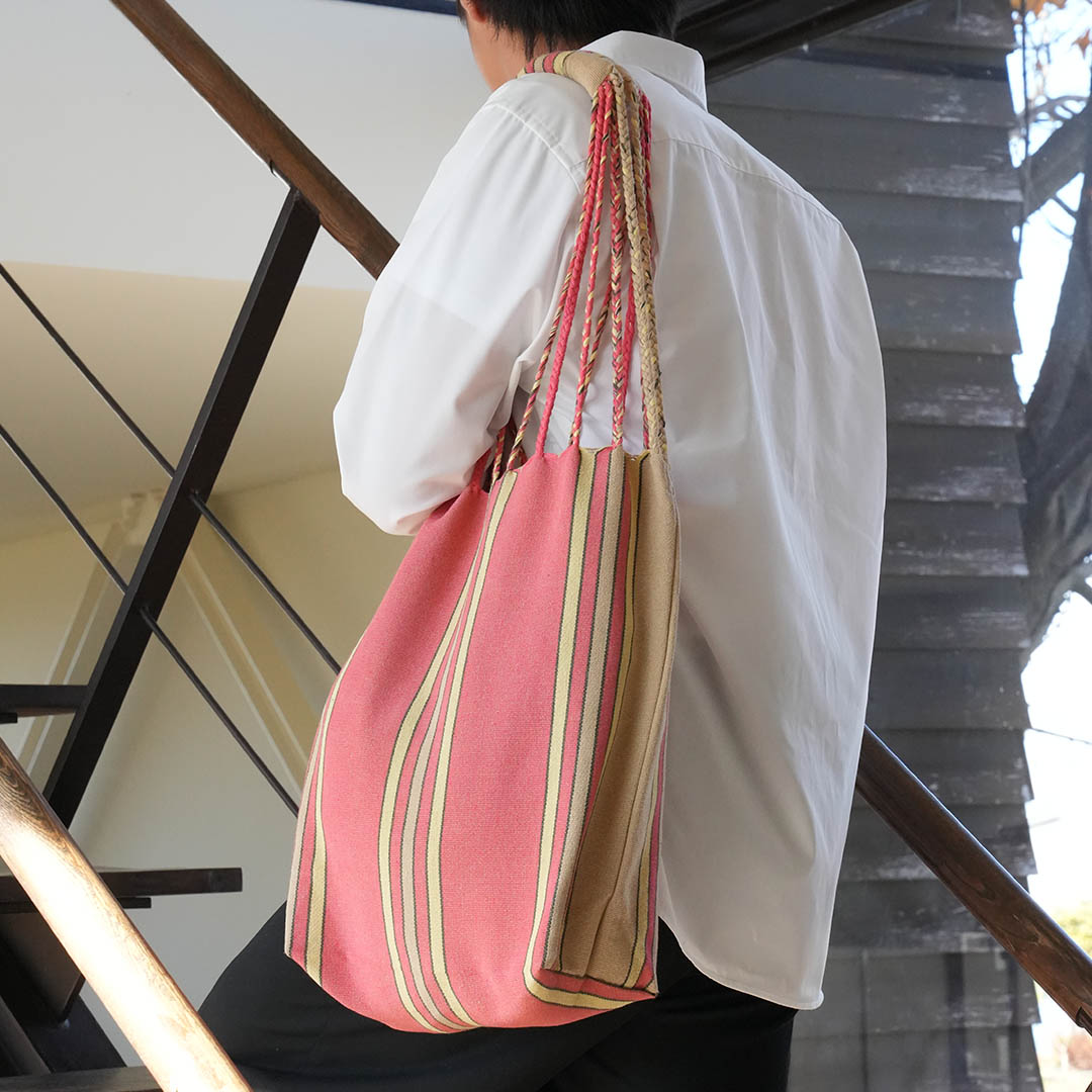 Dulton Hammock Tote Large Carrot Pink – detail