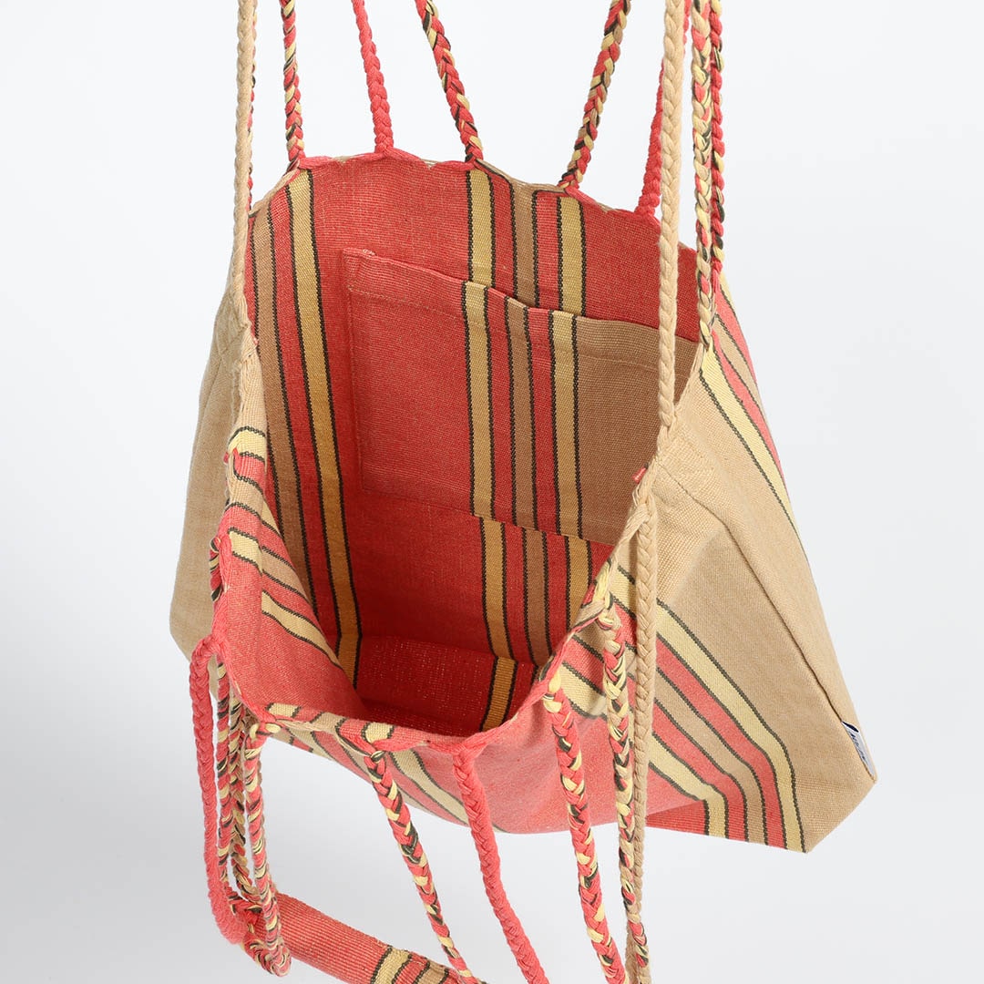 Dulton Hammock Tote Large Carrot Pink – detail