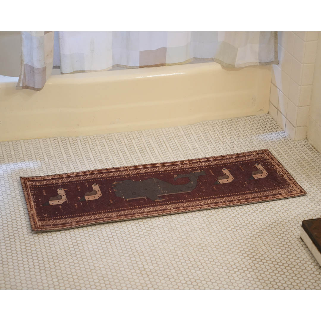 Dulton Long Mat Whale & Gulls – detail