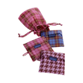 Baggu Standard Bag set of 3 in check mix with drawstring pouch