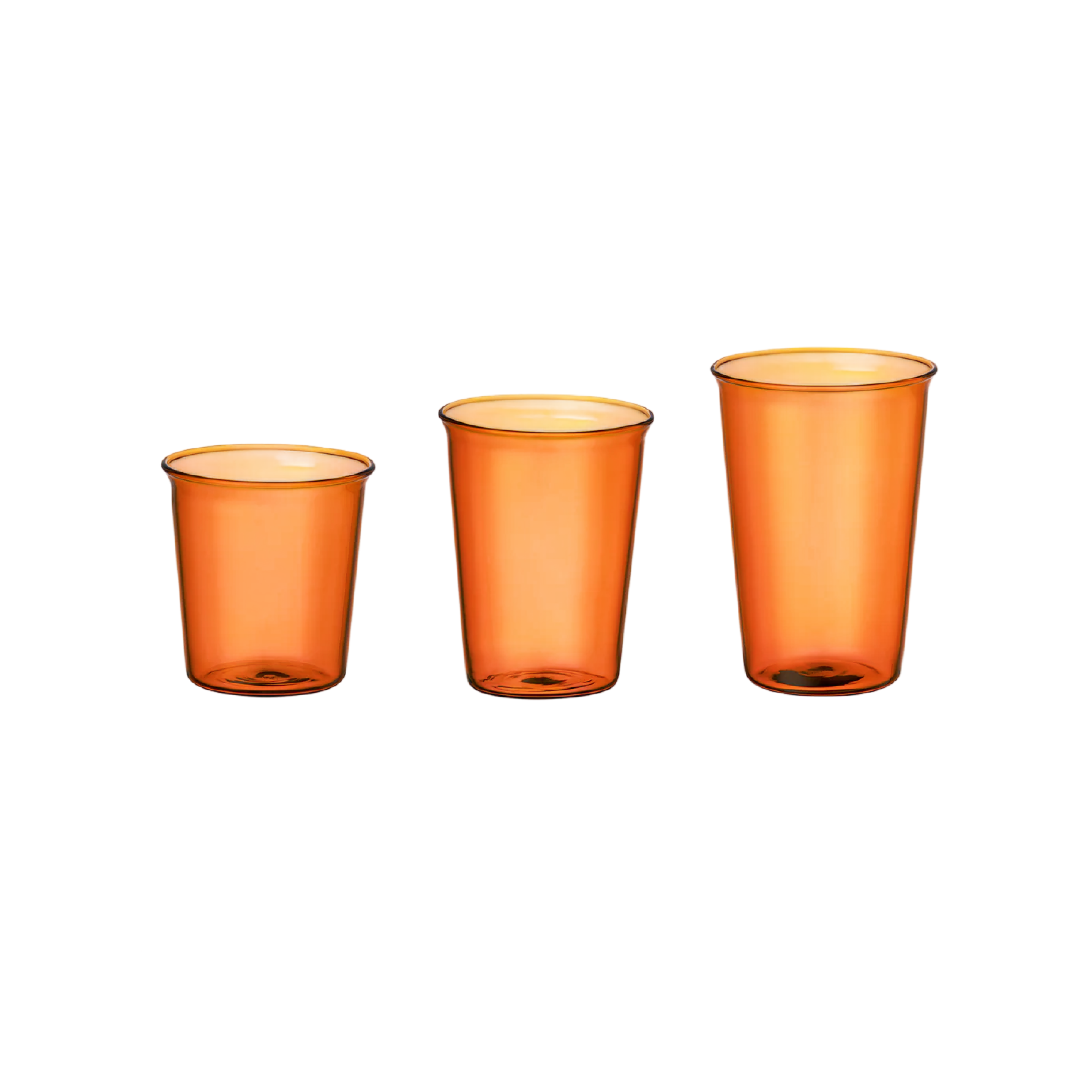 KINTO Cast Amber Glass in all three sizes — 250ml, 350ml and 430ml