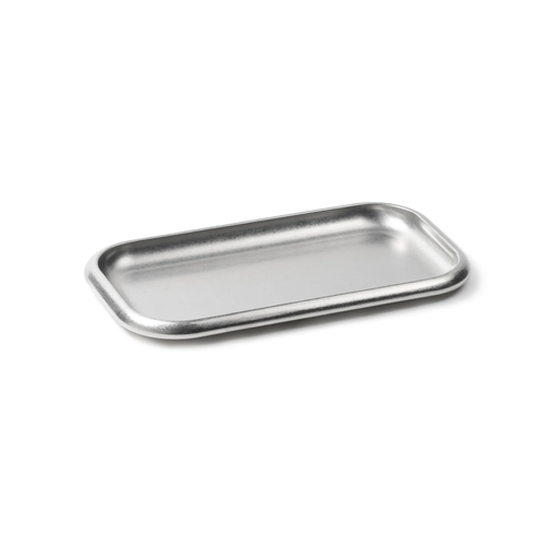 Service Projects Small Steel Serving Tray in stonewashed stainless steel